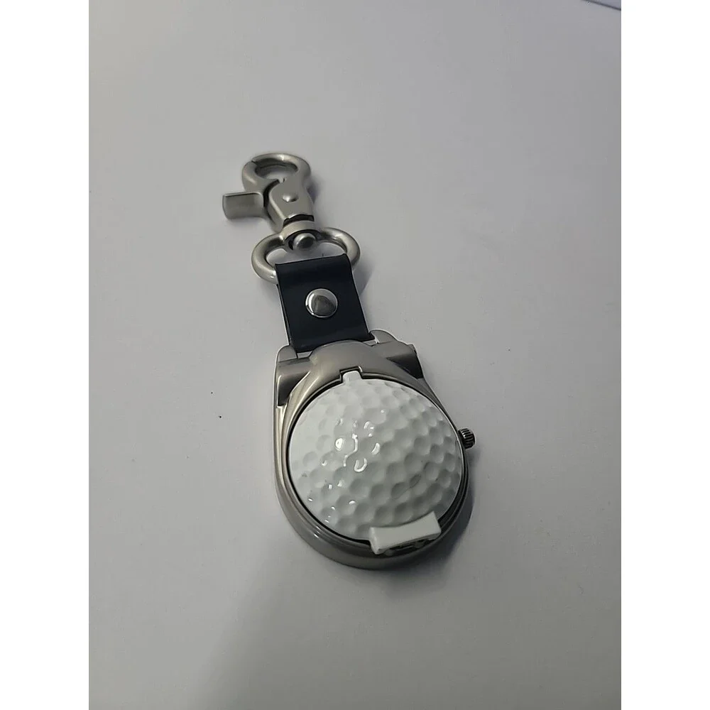 Golf Ball‎ Clip On Watch Quartz Fob Watch Green Dial Club Golfer Gift Japan Movt